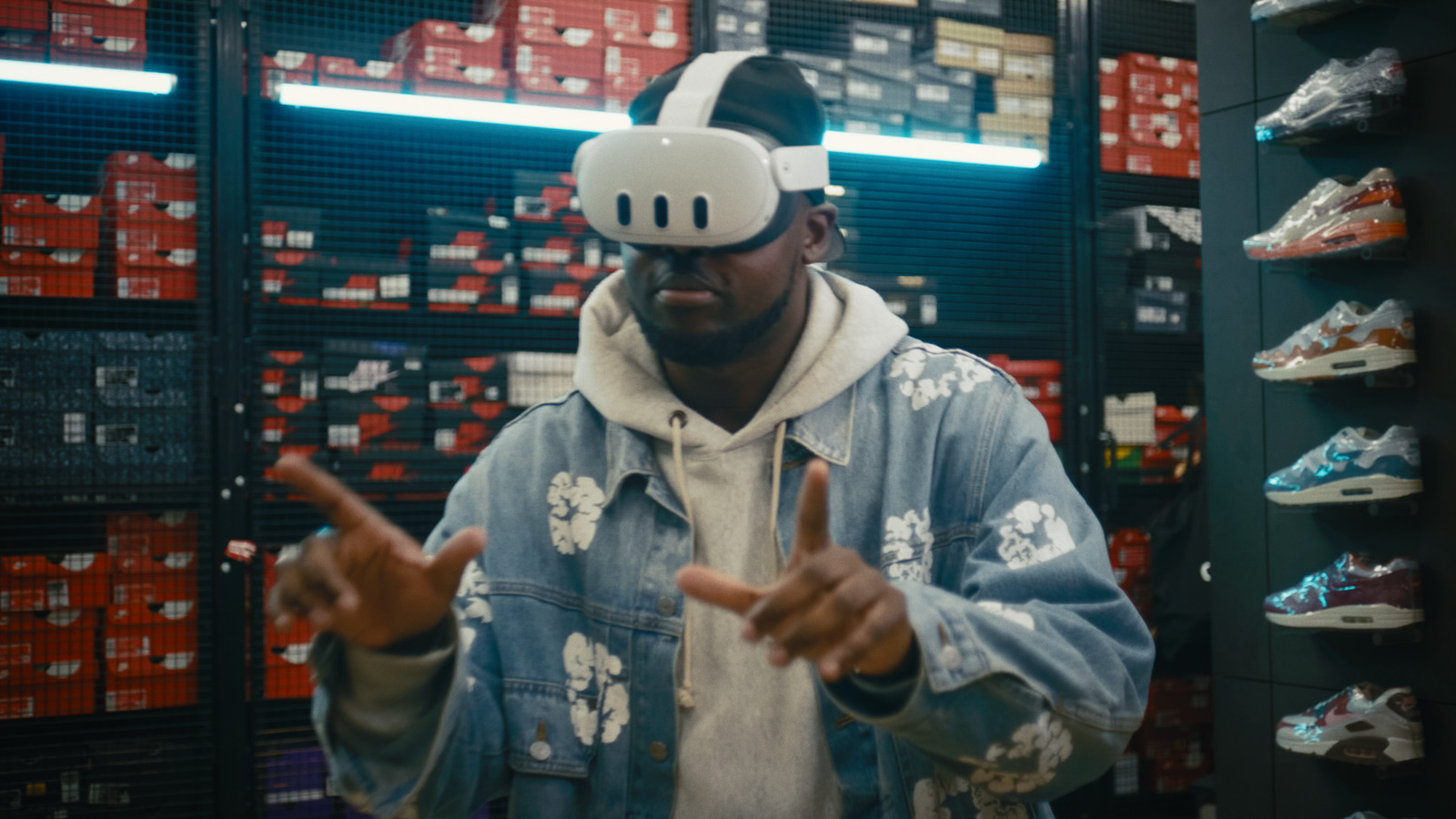Meta × London Sneaker Club, commercial directed by Basma Khalifa. Colour grade by Anibal Castaño, Grade by Humans (still 13)